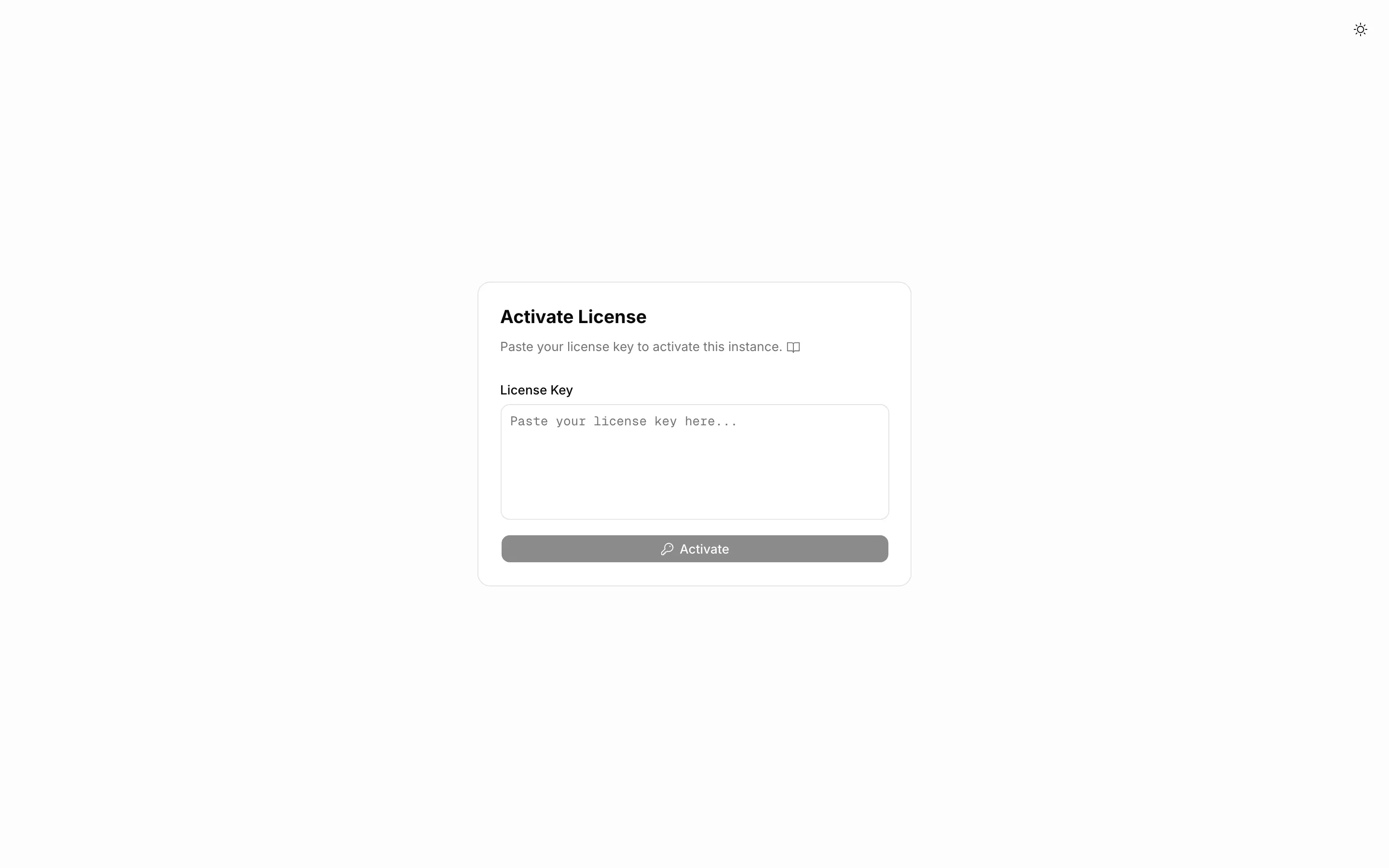 Truetask self-hosted license activation page